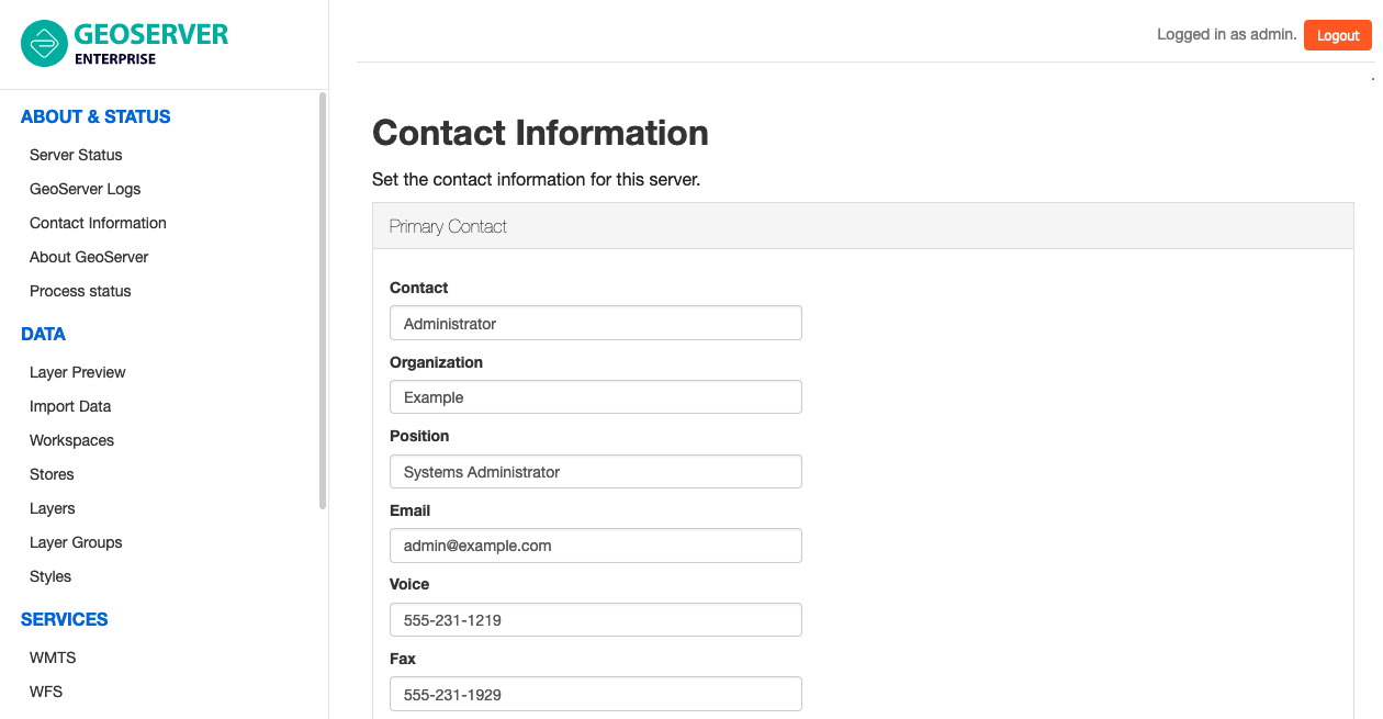 Primary contact information